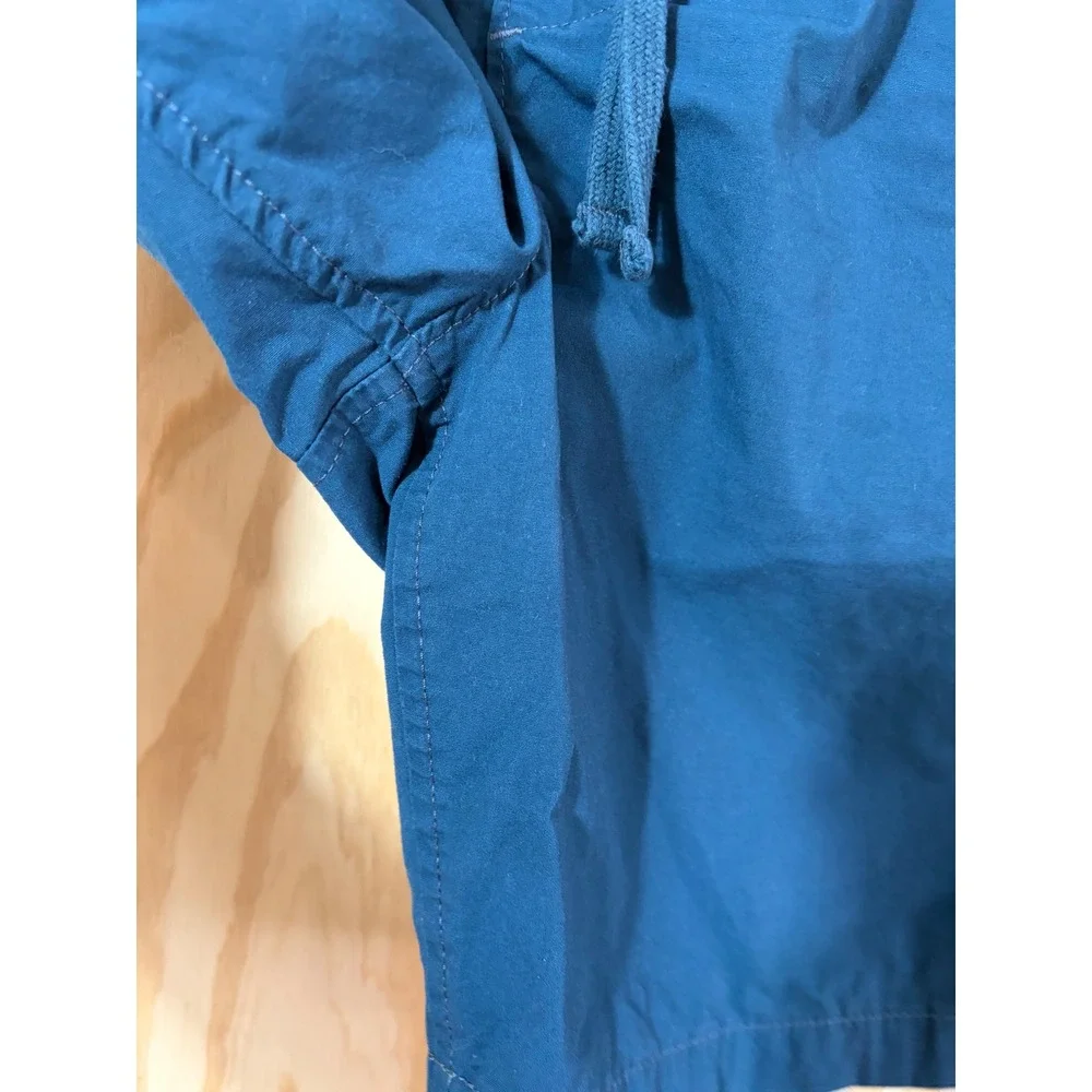 Banana Republic Mens Deck Shorts Teal Blue Elastic Drawstring Cotton Stretch L‎